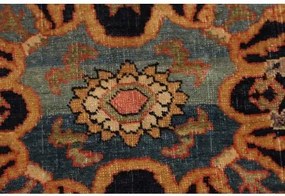 Antik Medaglione Floreale Rosso Blu Scuro 160x220 Cm