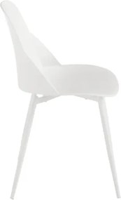 Sedia in polipropilene Bianco con gambe in metallo - MILA 2 sedie
