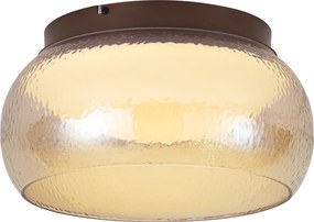 Plafoniera Art Déco marrone con vetro ambrato con LED integrato dimmerabile a 3 fasi - THIMBLE