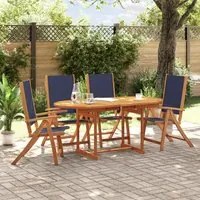 Set Pranzo da Giardino 5pz Legno Massello di Acacia e Textilene 3279308