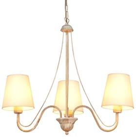 Lampadario a sospensione con catena MALBO 3xE27/15W/230V beige