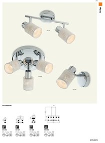 Redo 04-509 - Lampadario sospeso a cavo VERTIGO 5xE14/28W/230V cromo lucido/bianco