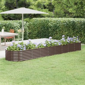 Letto Giardino Acciaio Verniciato A Polvere 368x80x36cm Marrone /