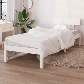 Giroletto bianco in legno massello di pino 90x190 cm uk single