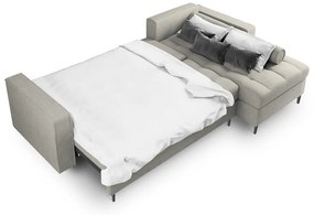 Divano letto angolare grigio chiaro, angolo destro Santo - Milo Casa