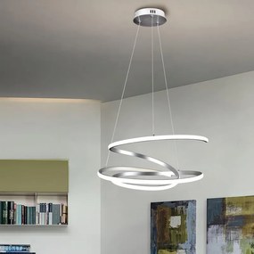 Lampadario LED moderno Kiley grigio Ø50cm, luce naturale 2900 lumen, NOVECENTO
