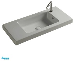 Ceramica Tecla "Serie 35" Lavabo Da Incasso o Sospeso 35x80 Cm Bianco Lucido