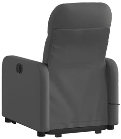Poltrona alzapersona massaggi reclinabile grigio scuro tessuto