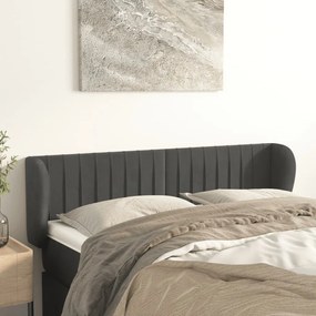 Testiera Ad Orecchio Grigio Scuro 147x23x78/88 Cm İn Velluto /
