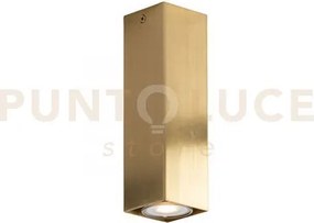 Plafoniera fluke quadrata oro 1 luce attacco gu10 6x6x20cm
