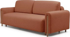 Divano color terracotta allungabile/con contenitore e rivestimento in bouclé 244 cm Arcadova – ELTAP
