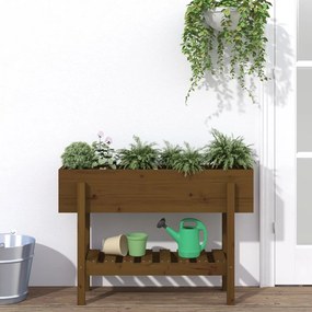 Fioriera Rialzata Da Giardino Ambra 101x30x69 Cm Massello Pino /