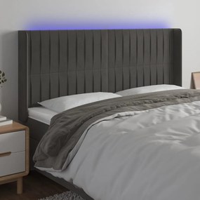 Testiera A Led Grigio Scuro 183x16x118/128cm İntessuto /