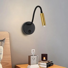 Brilagi -LED Lampada da parete flessibile dimmerabile MAYA 1xG9/4W/230V nero/oro