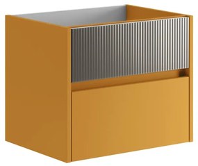 Mobile da bagno sospeso sotto lavabo L 59.5 x H 50 x P 45.5 cm beige laccato opaco, 2 cassetti Niwa