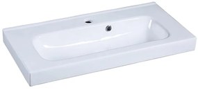 Lavabo a incasso rettangolare vasca centrale Remix L 76 x H 14 x P 35 cm in ceramica bianco lucido