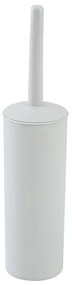 Portascopino wc da appoggio tondo bianco in plastica con scopino