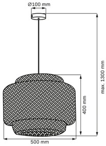 Lampadario a sospensione con filo BERTA 1xE27/20W/230V diametro 50 cm bambù