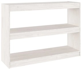 Libreria/divisorio bianco 100x30x71,5 cm legno massello di pino