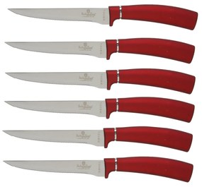 Set 6 coltelli da bistecca con manico burgundy Berlinger Haus