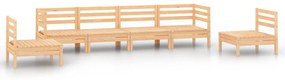 Set divani da giardino 6 pz in legno massello di pino