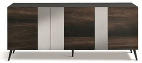 Madia 180 cm in legno Rovere Termico 3 ante con specchio 5 piedini - ROMEO