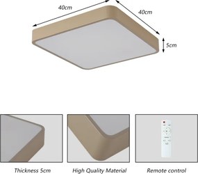 Brilagi-LED Plafoniera dimmerabile POOL LED/36W/230V 3000-6000K 40x40 cm beige + telecomando
