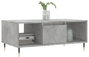 Tavolino salotto grigio cemento 90x50x36,5 cm legno multistrato