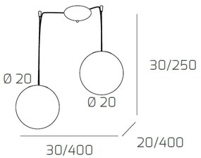 Sospensione Contemporanea Target Metallo Cromo Vetro Cromo E Trasp 2 Luci E14