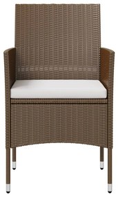 Set Divani da Giardino 8 pz con Cuscini in Polyrattan Marrone