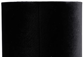 Lampada da tavolo moderna nera con paralume in velluto nero - Rich