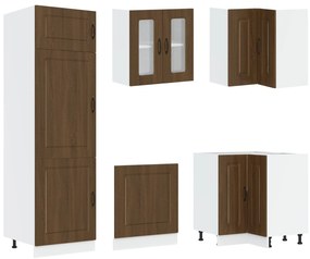 Mobile da cucina  &quot;&quot;kalmar&quot;&quot; con doppio lavello in rovere marrone in legno ingegnerizzato