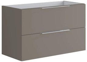Cassettone bagno Brera 2 cassetti P 45.5 x L 99.5 x H 60 cm laccato opaco grigio londra