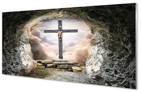 Rivestimento parete cucina Grotta della luce della croce di Gesù 100x50 cm