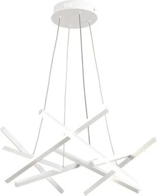 Lampadario LED design MIKADO bianco ø65cm, luce calda o naturale 5400 lumen