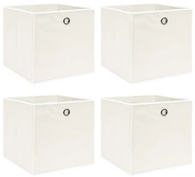 Scatole Portaoggetti 4pz Bianche 32x32x32 Cm Tessuto /