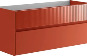 Mobile da bagno sospeso sotto lavabo Niwa 2 cassetti L 119.5 x H 50 x P 45.5 cm paprika laccato opaco cannettato