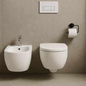 Coppia sanitari distanziato scarico a pavimento e a parete KERASAN Remix bianco lucido WC: P 51 x L 36.5 x H 36.5 cm, bidet: P 50.05 x L 36 x H 31.5 cm
