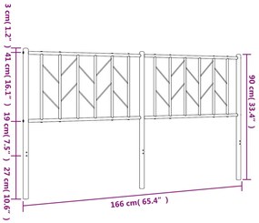 Testiera in Metallo Bianco 160 cm