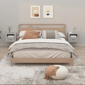 Comodini A Muro 2 Pz Grigio Cemento 50x36x40 Cm /