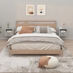 Comodini A Muro 2 Pz Grigio Cemento 50x36x40 Cm /