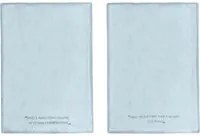 Set 2 strofinacci 45x65 cm ottanio con scritta in misto cotone