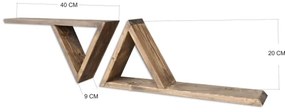SET 2x Mensola da parete in abete