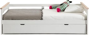 Letto per bambini in legno di pino bianco con letto estraibile 90x190 cm Elisa - Marckeric