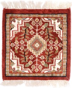 Agra Tappeto 30x30 Beige (Indian) Annodato A Mano