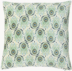 Cuscino stampato con design piuma di pavone Adia