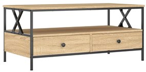 Tavolino da salotto rovere sonoma 100x51x45cm legno multistrato