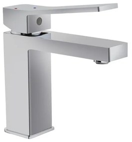 Rubinetto per lavabo a canna media getto laminare cristallino Studio cromato lucido SENSEA H 16 cm