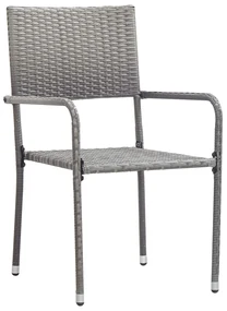 Set da pranzo da giardino 9 pz grigio