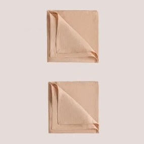 Set Di 2 Tovaglioli Di Lino Zendan Nude Marrone Chiaro - Sklum
